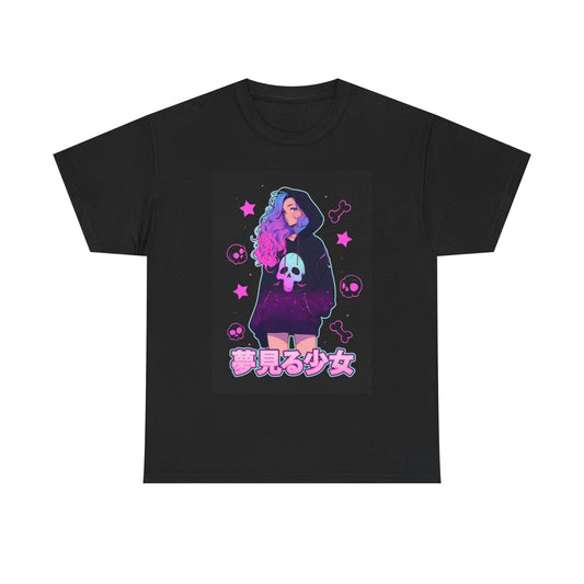 Waifu Anime T-shirt Girl Graphic Cartoon Retro Gaming Unisex Heavy Tee Gamer 57