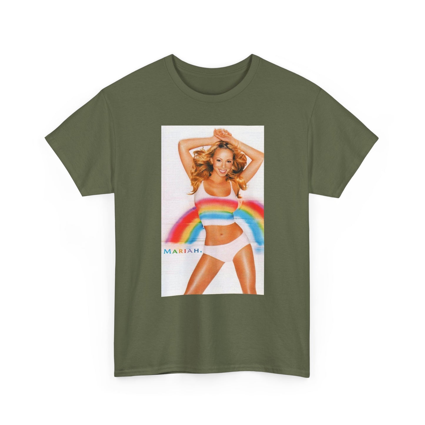 Mariah Carey T-shirt vintage Adam Sandler retro rainbow Unisex Heavy Cotton Tee