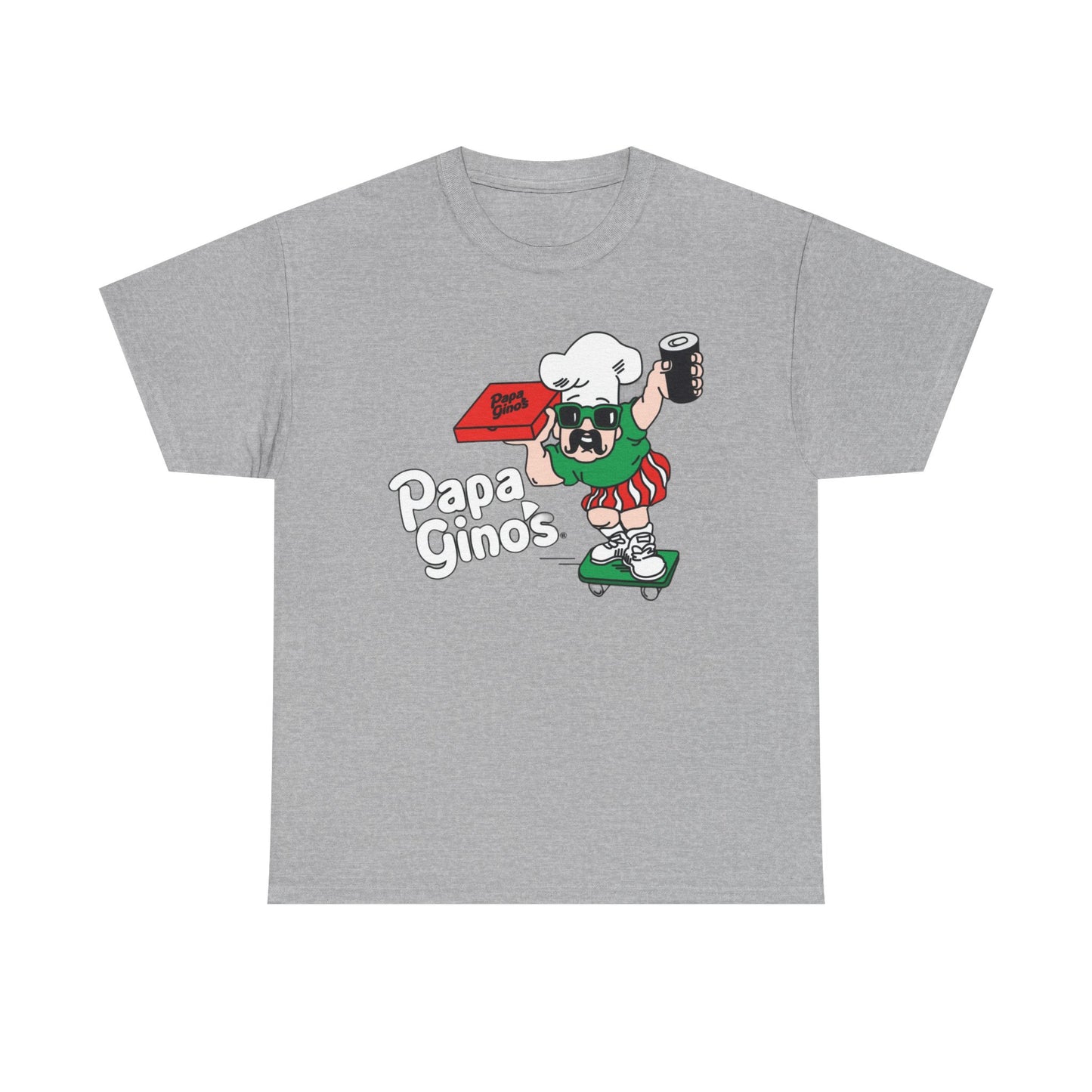 Papa Ginos Shirt Retro Logo Boston New England Pizza Unisex Heavy Cotton Tee