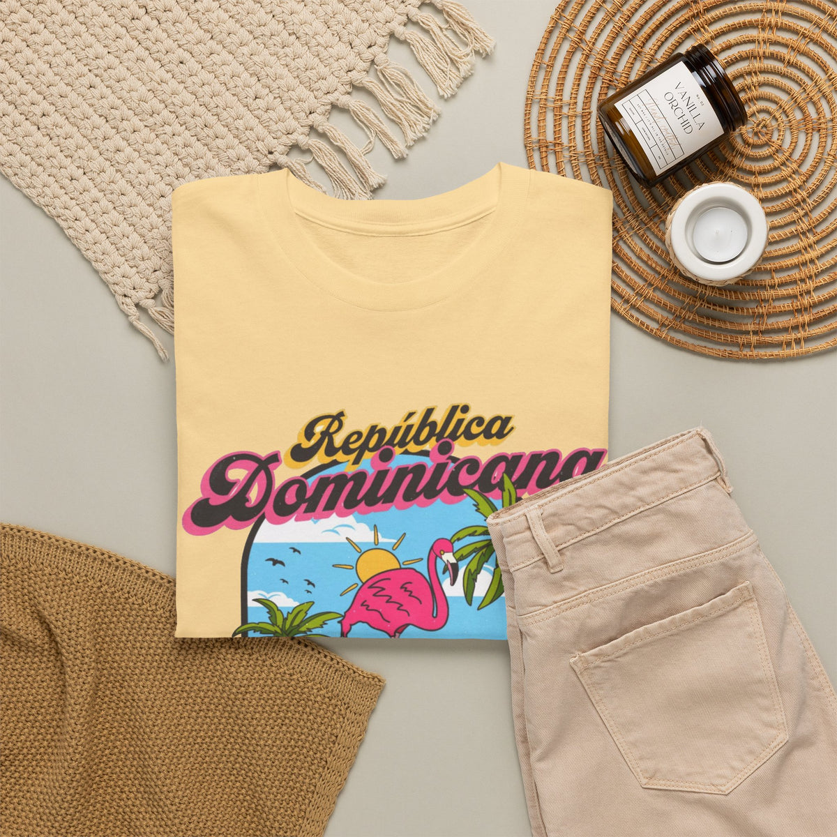 Dominican Republic T-Shirt Retro Graphic Men's Heavy Cotton Tee