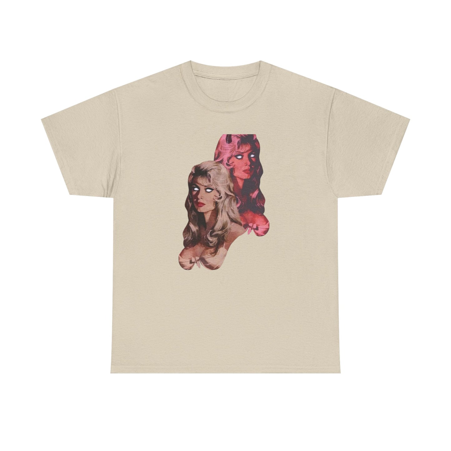 Blonde Model Eyes Vintage Graphic T-Shirt Women's Heavy Comfy Cotton Tee