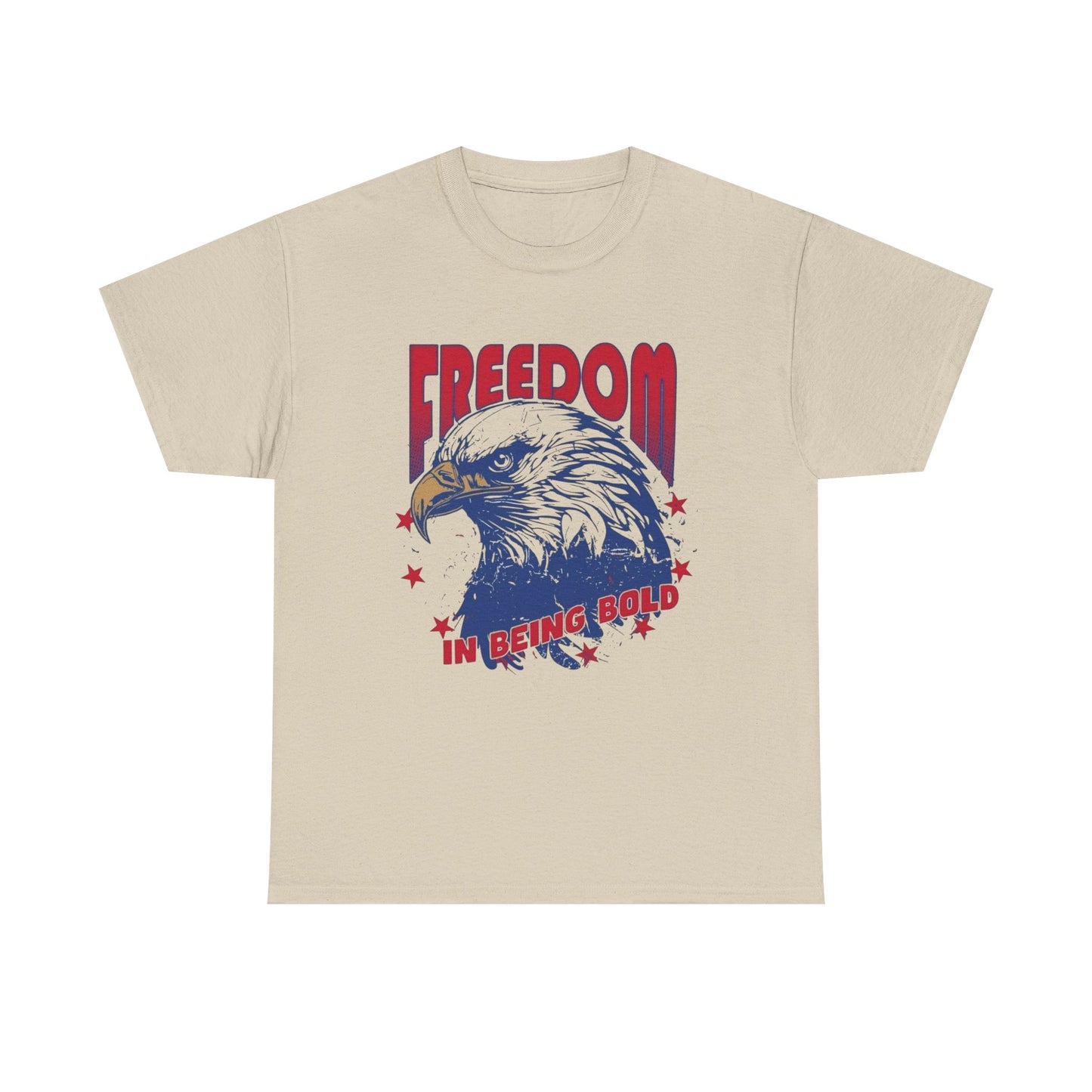 Freedom In Being Bold USA Graphic T Shirt Men's Heavy Cotton Tee
