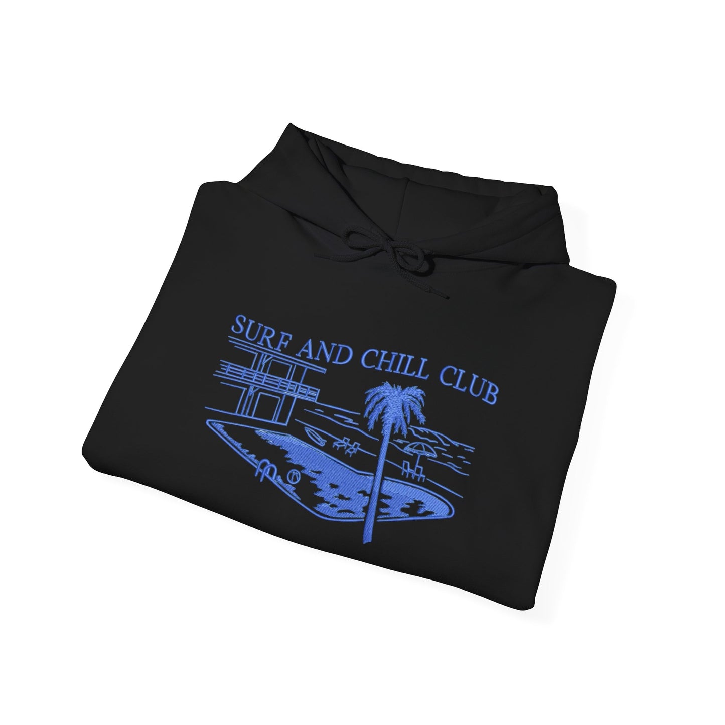 Surf And Chill Club Graphic Hoodie Heavy Blend Sweatshirt NEW
