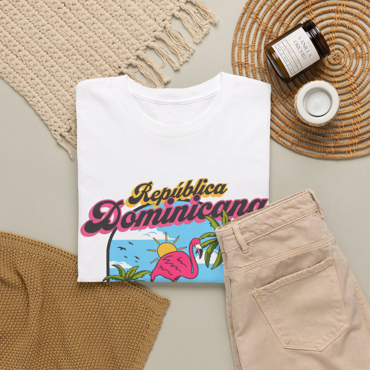 Dominican Republic T-Shirt Retro Graphic Men's Heavy Cotton Tee
