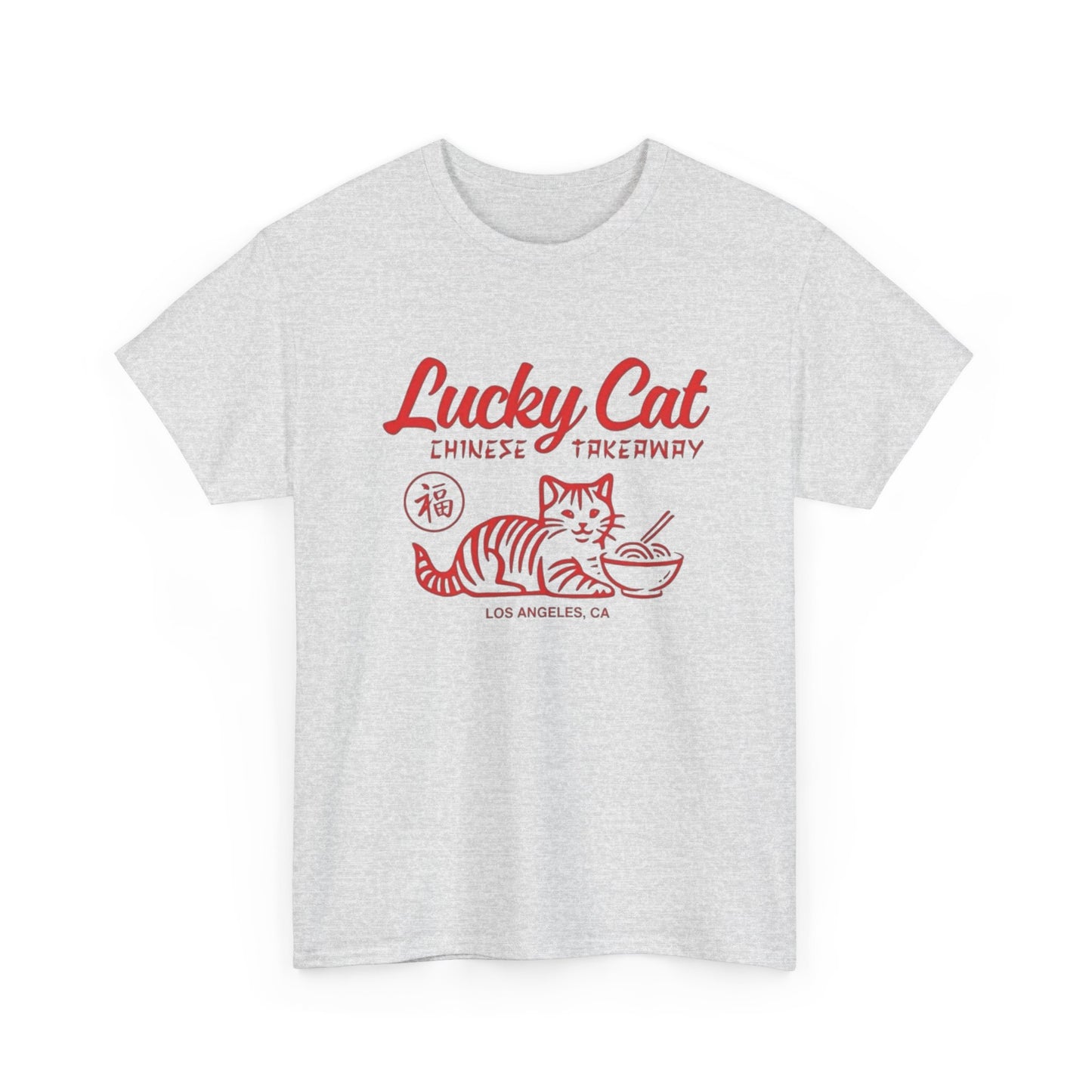 Lucky Cat Chinese Takeaway Graphic T Shirt NEW ADULT TEE Cotton