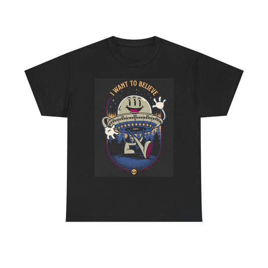 I Want To Believe In Aliens Graphic T Shirt NEW Cotton Tee Gift