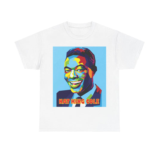 Nat King Cole shirt Vintage Neon Art Classic Music retro Unisex Heavy Cotton Tee