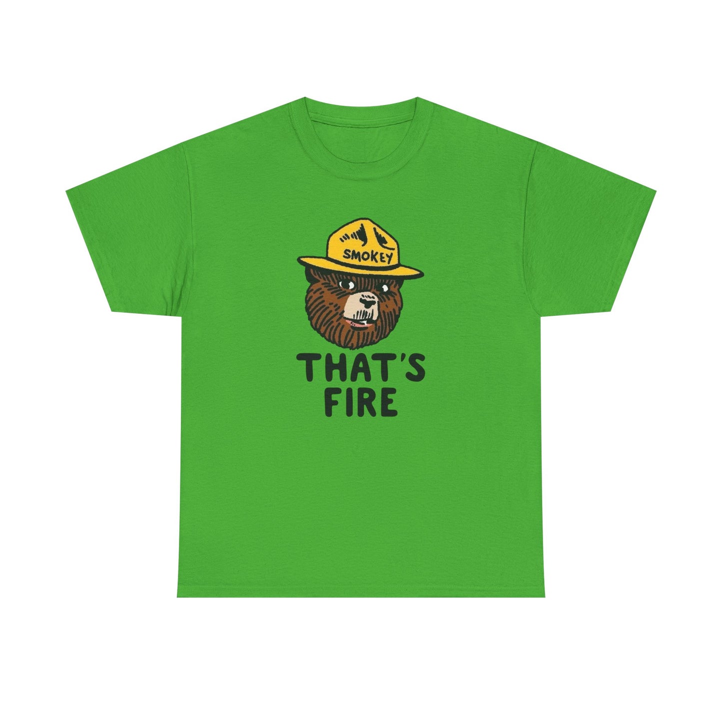 Smokey The Bear That's Fire Funny Graphic T Shirt NEW ADULT TEE VINTAGE