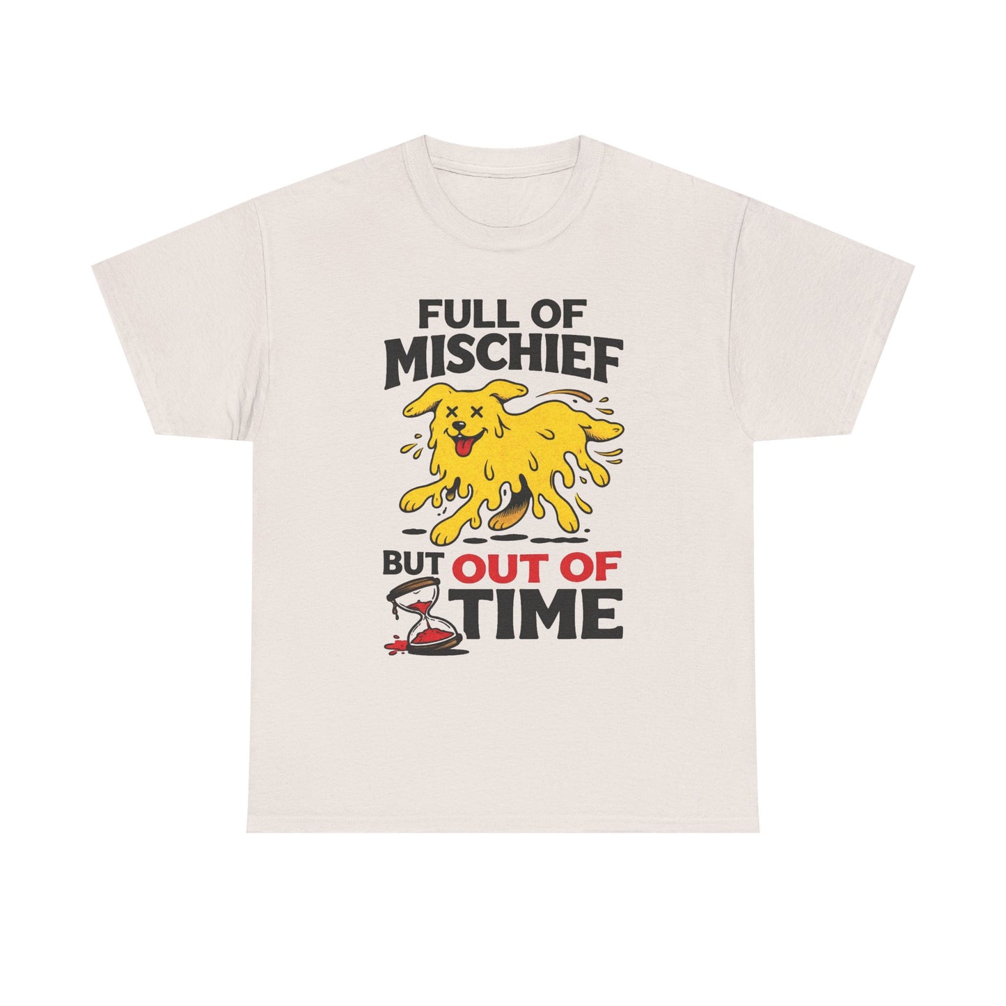 Full Of Mischief Funny Dog Graphic T Shirt Men's Heavy Cotton Tee
