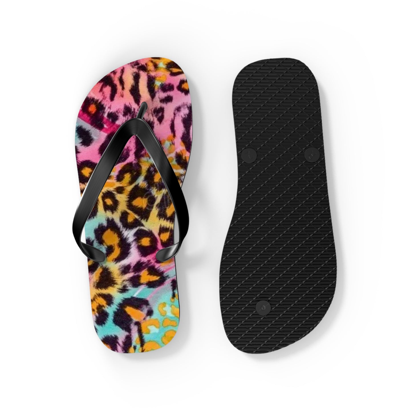 Pink Cheetah Beach Sandals, Slides for Summer, Flip Flops, Water Resistant