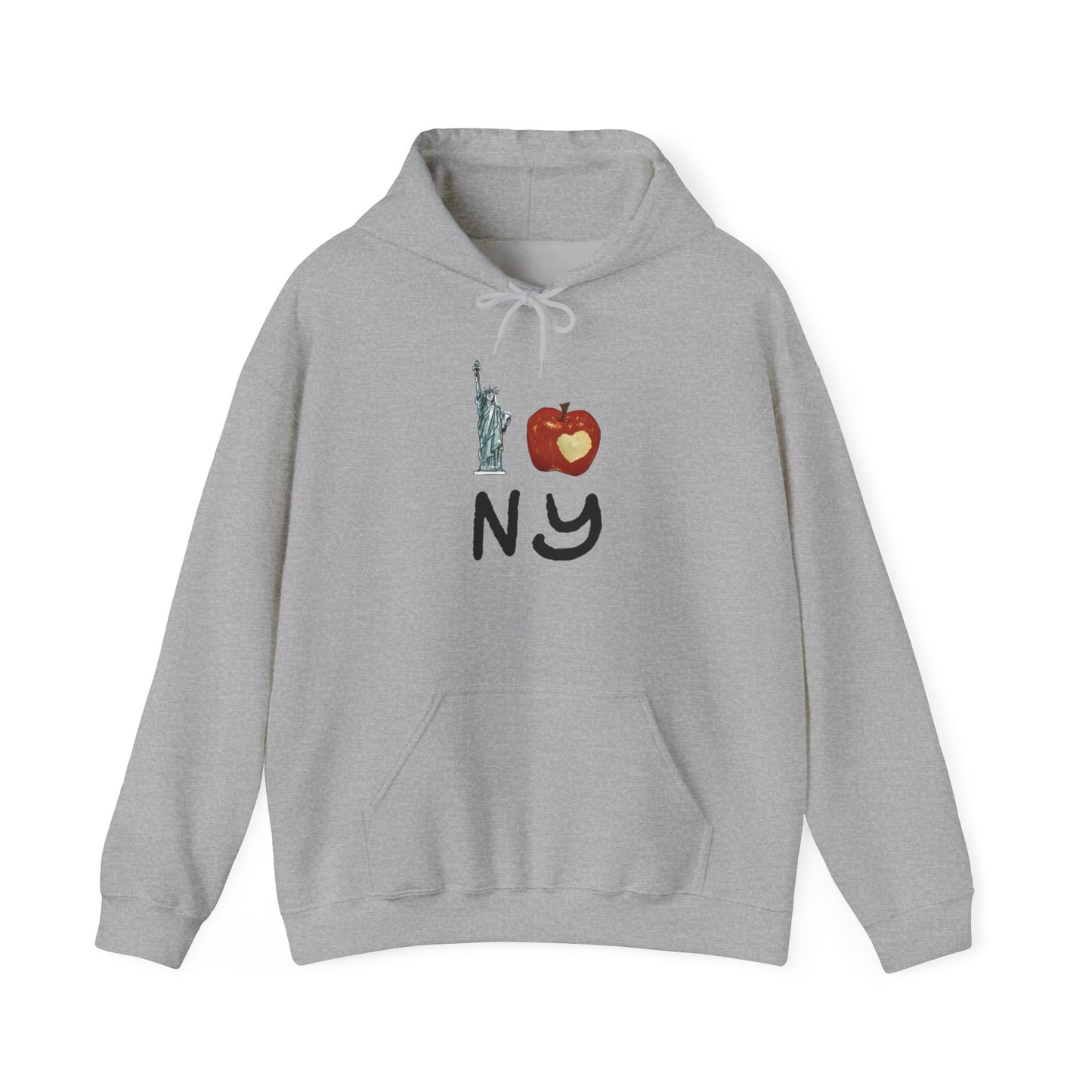 I Love New York Big Apple Graphic Hoodie Unisex Heavy Blend™ Hooded Sweatshirt