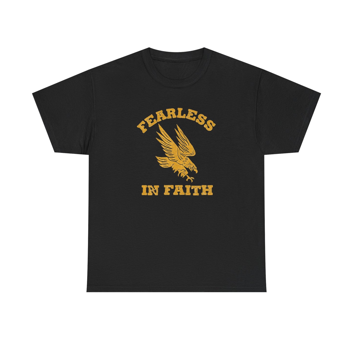 Fearless In Faith Retro Graphic T Shirt Men's Heavy Cotton Tee - Quality - Modern True to Size