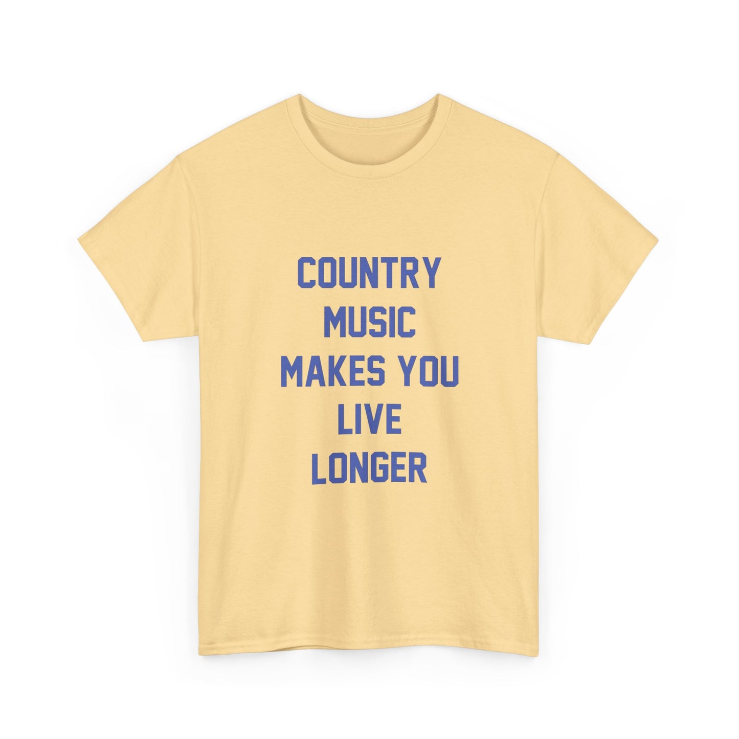 Country Music Makes You Live Longer Graphic T Shirt NEW ADULT TEE Cotton