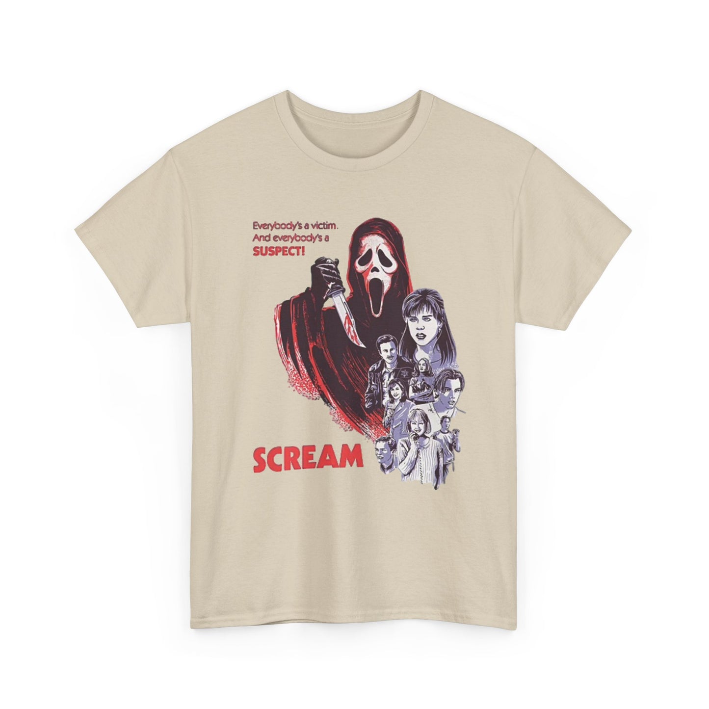 Scream Graphic T Shirt Retro Movie Horror Film Vintage Unisex Heavy Cotton Tee