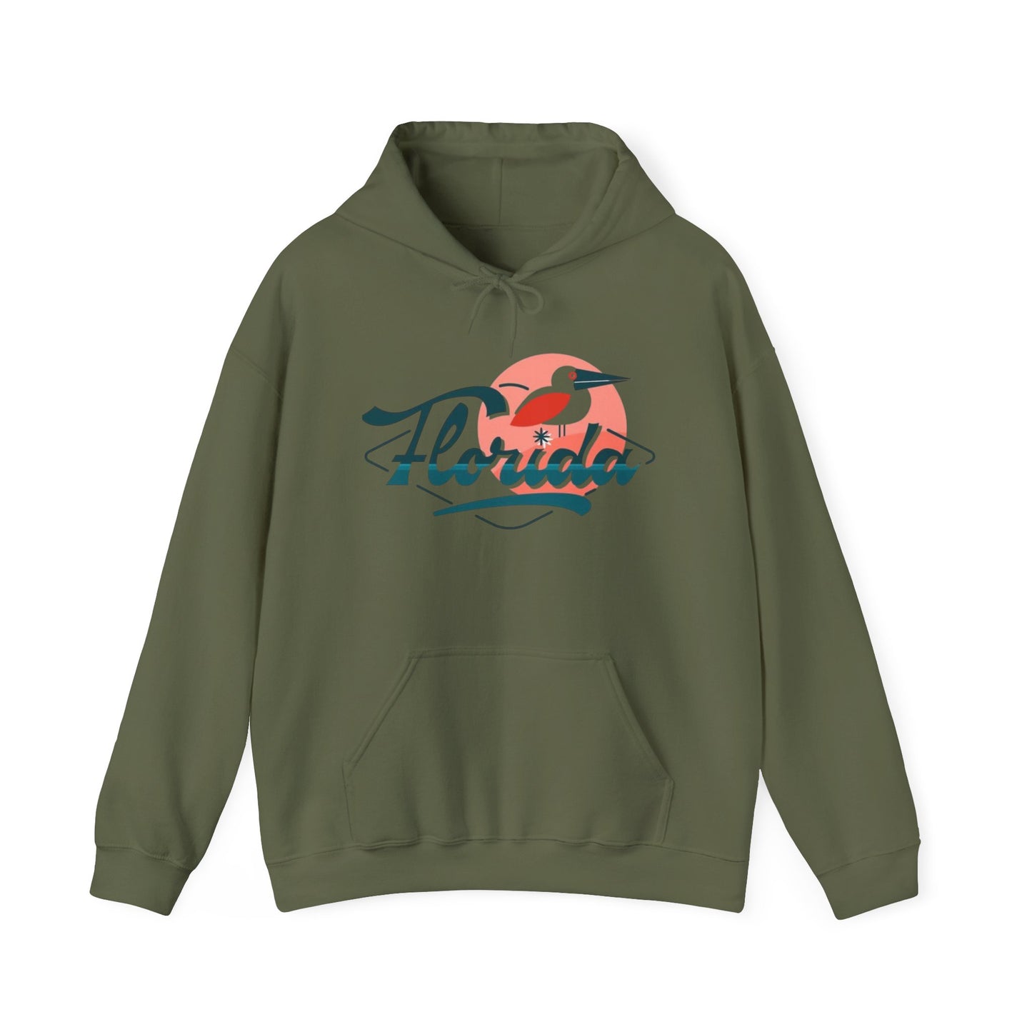 Florida Pelican Graphic Hoodie NEW Tropical Unisex Heavy Blend Hooded Sweatshirt