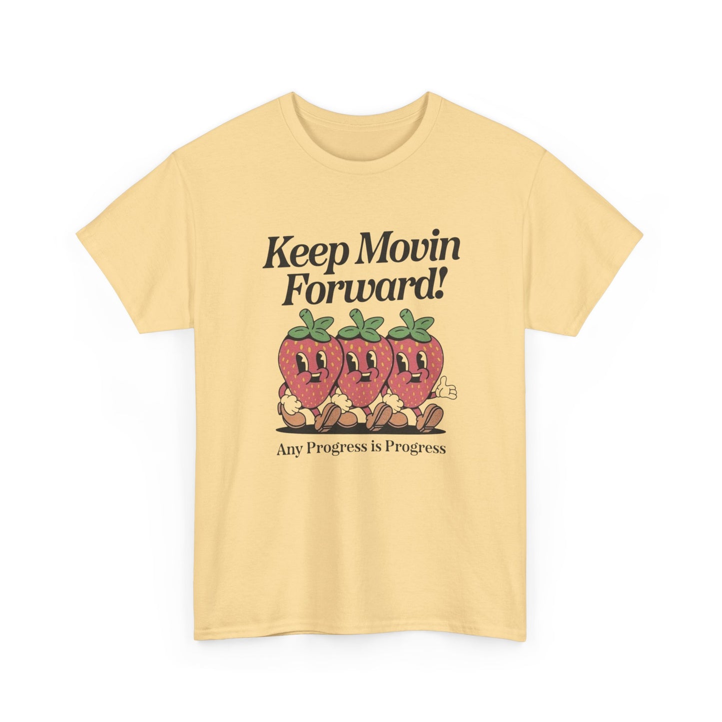 Keep Moving Forward Strawberries Graphic T Shirt ADULT NEW Heavy Cotton Tee