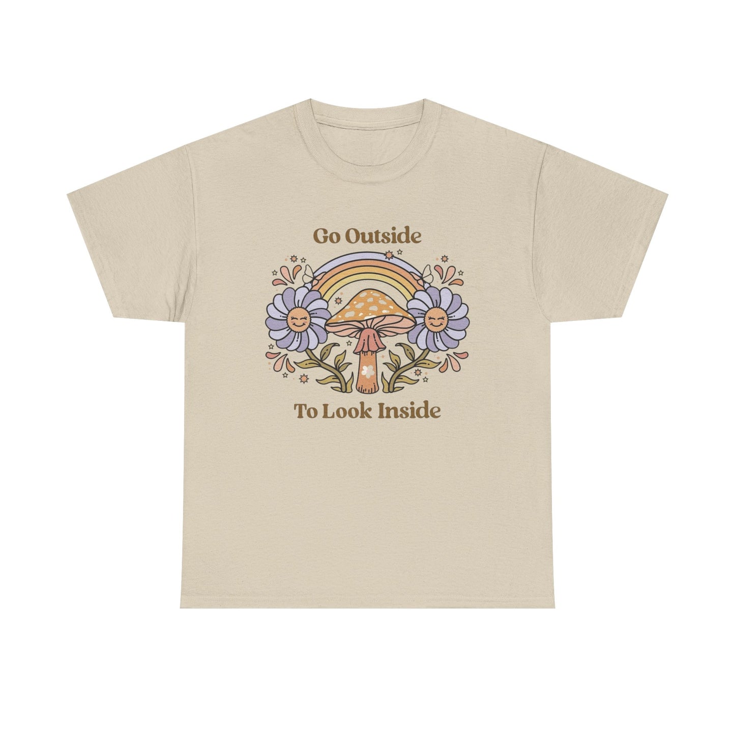 Go Outside To Look Inside Graphic T Shirt Unisex Heavy Cotton Tee