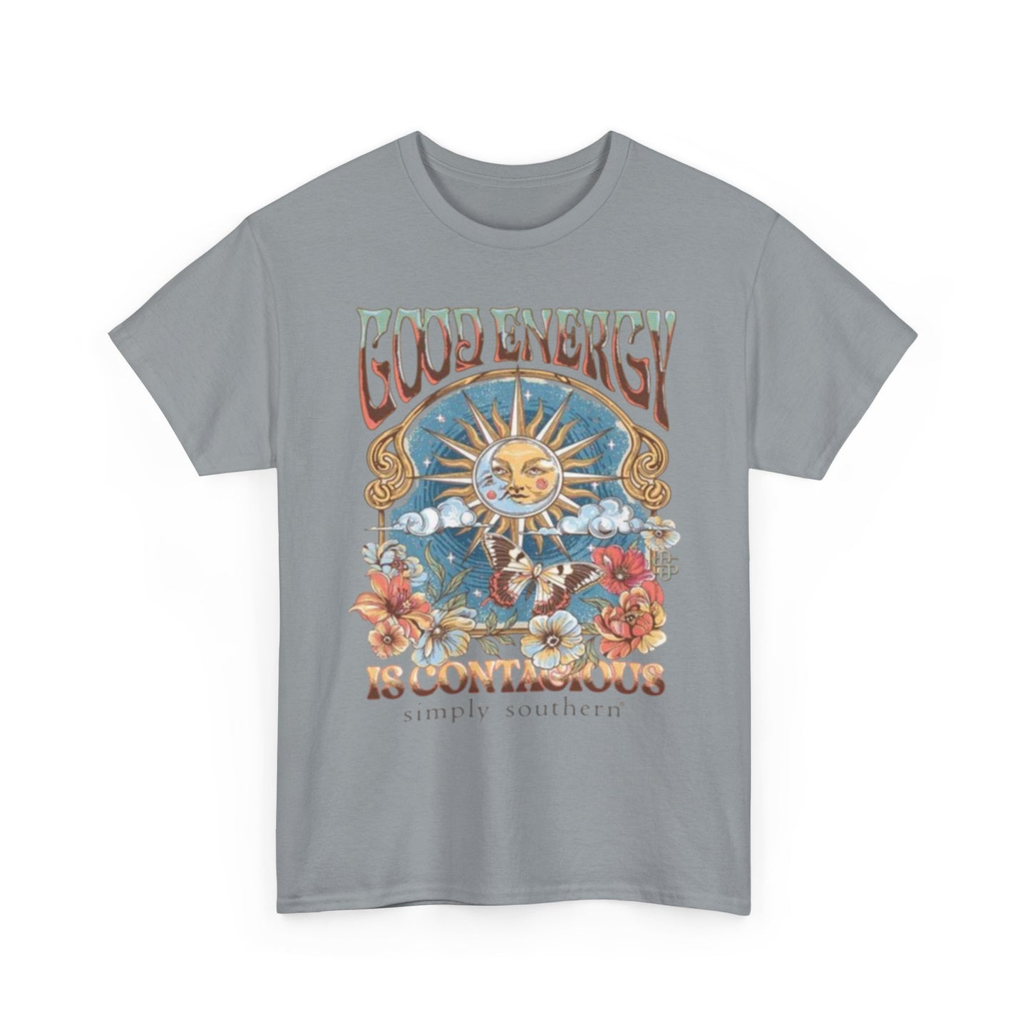 Good Energy Is Contagious Graphic T-Shirt Unisex Heavy Cotton Tee Gift NEW