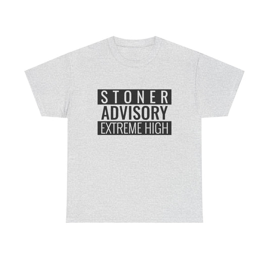 Stoner Advisory Funny T-Shirt Unisex Heavy Cotton Tee Gift New
