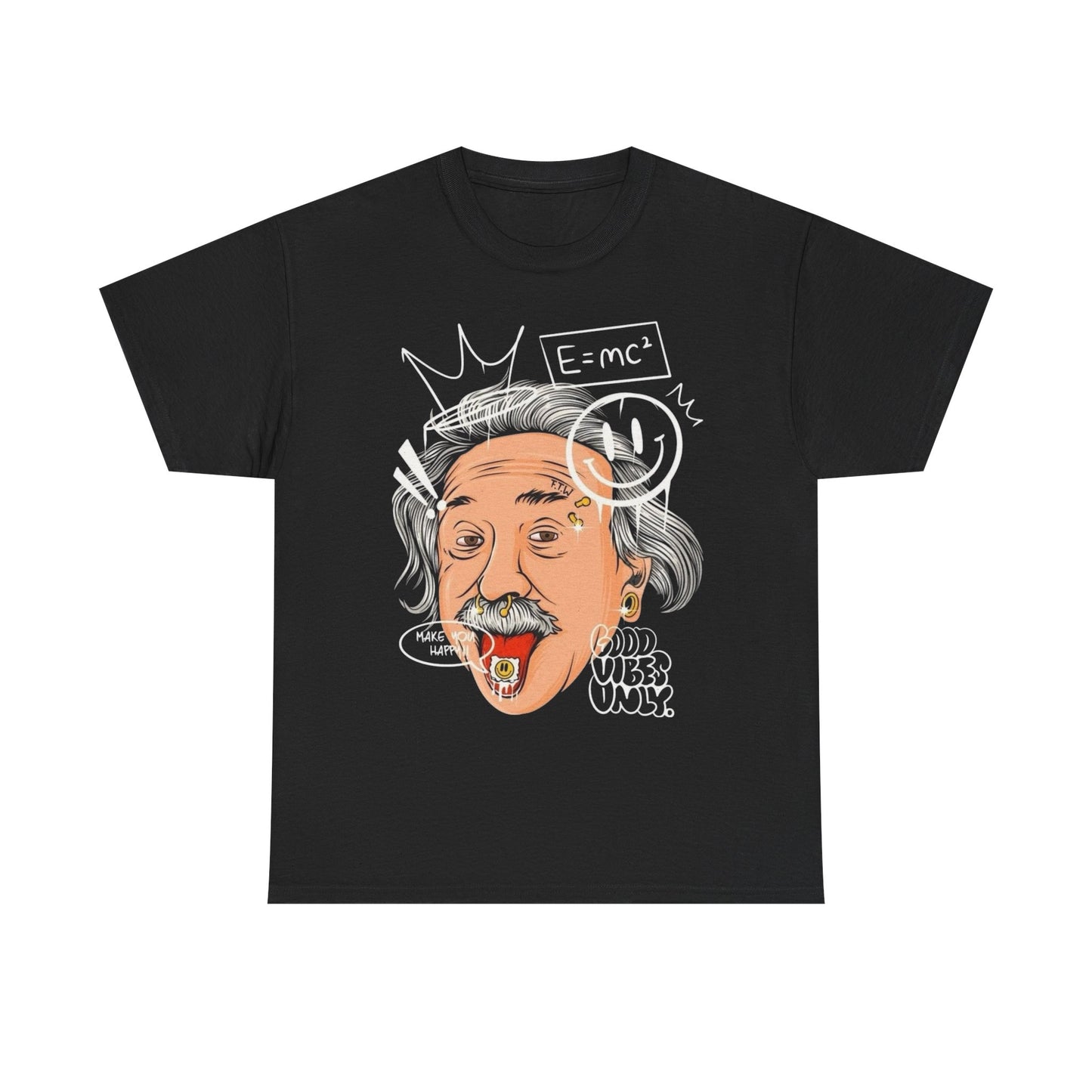Trippy Science Albert Einstein Graphic T Shirt Unisex Heavy Cotton Tee