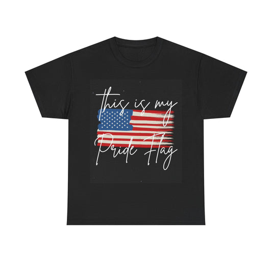 Pride Flag Tshirt American Flag USA July 4th 1776 Unisex Heavy Cotton Tee