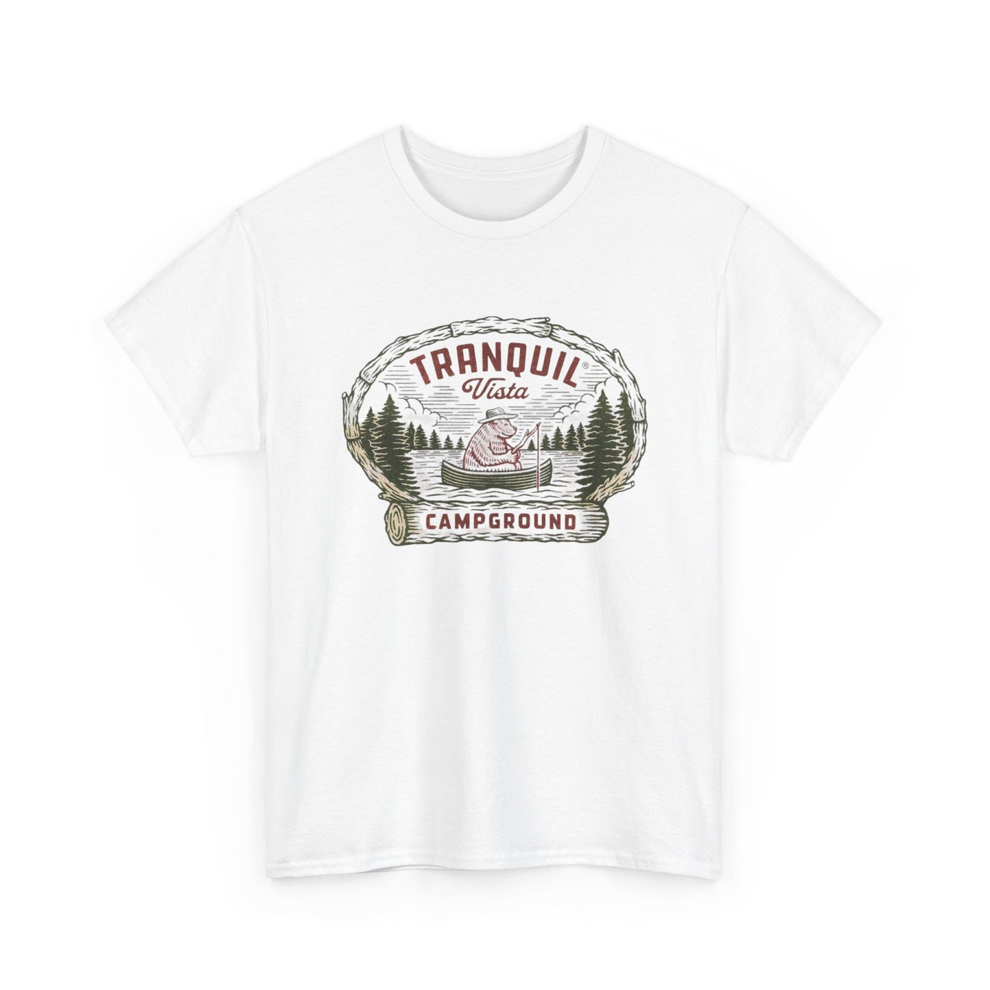 Tranquil Camp Ground Graphic T Shirt Unisex Heavy Cotton Tee