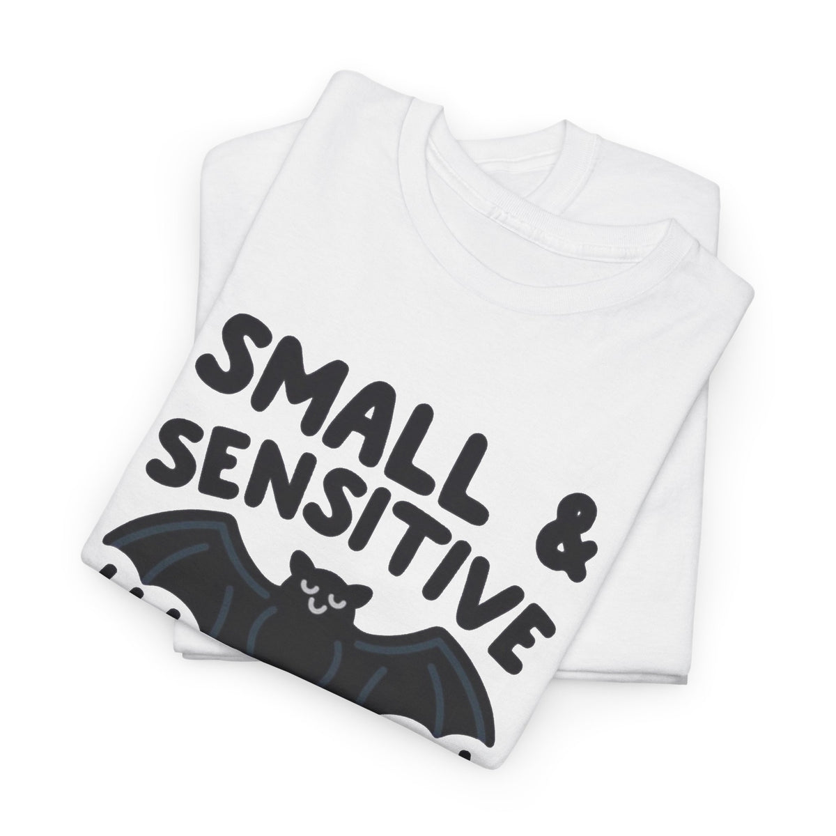 Bat Bite Funny Graphic T Shirt Men's Retro Humor Heavy Cotton Tee