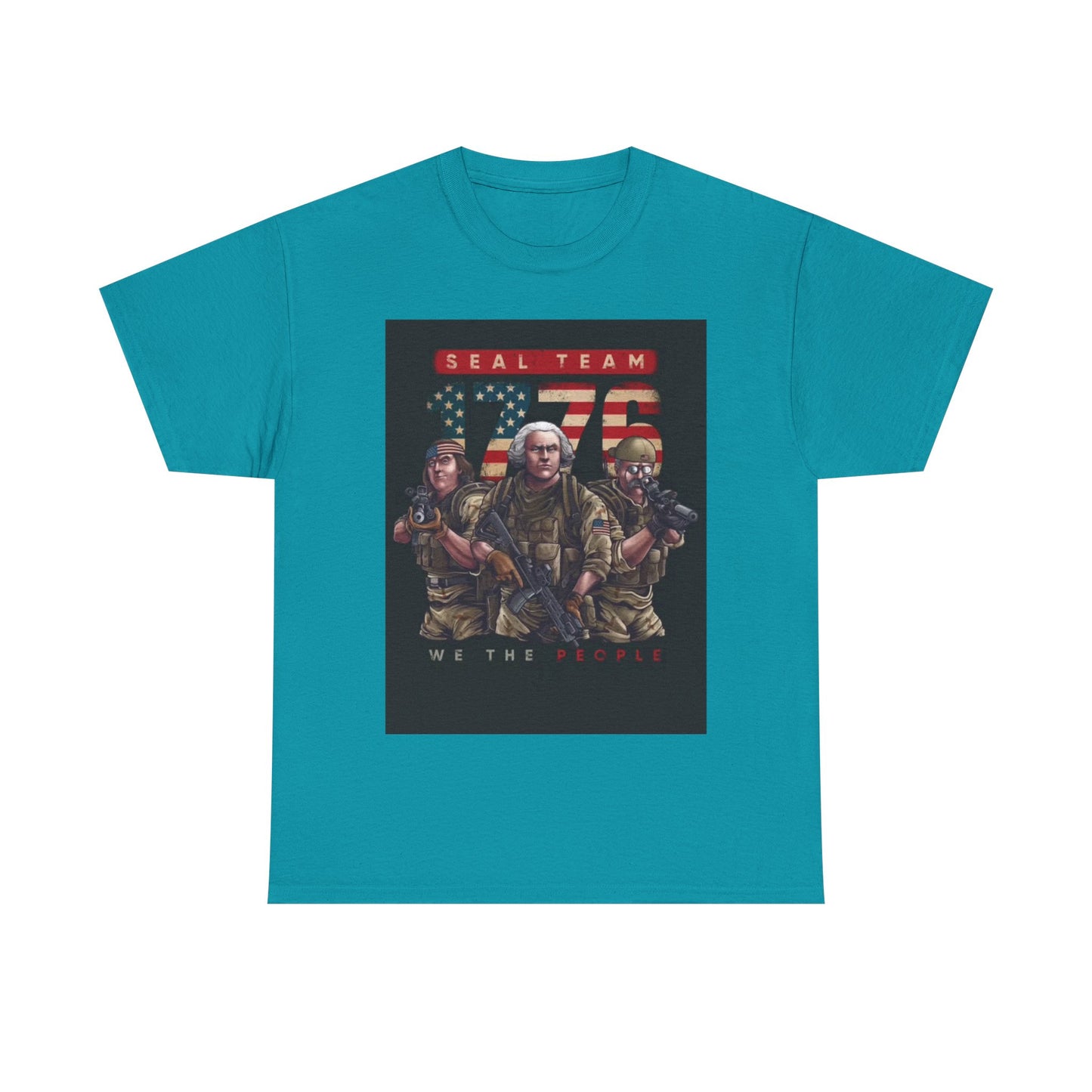 Navy Seals Team Tshirt 1776 America July 4th Flag Unisex Heavy Cotton Tee