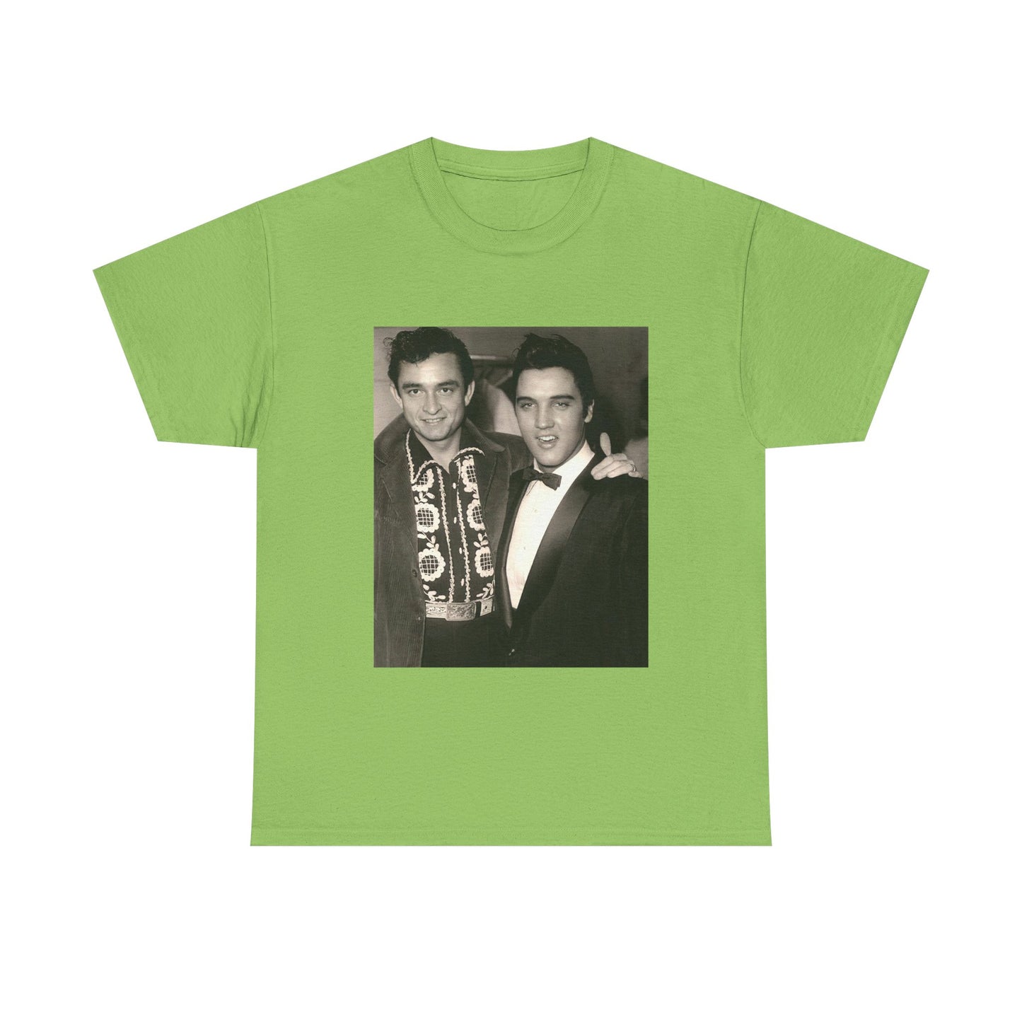 Elvis And Johnny cash shirt vintage graphic art black and white Heavy Cotton
