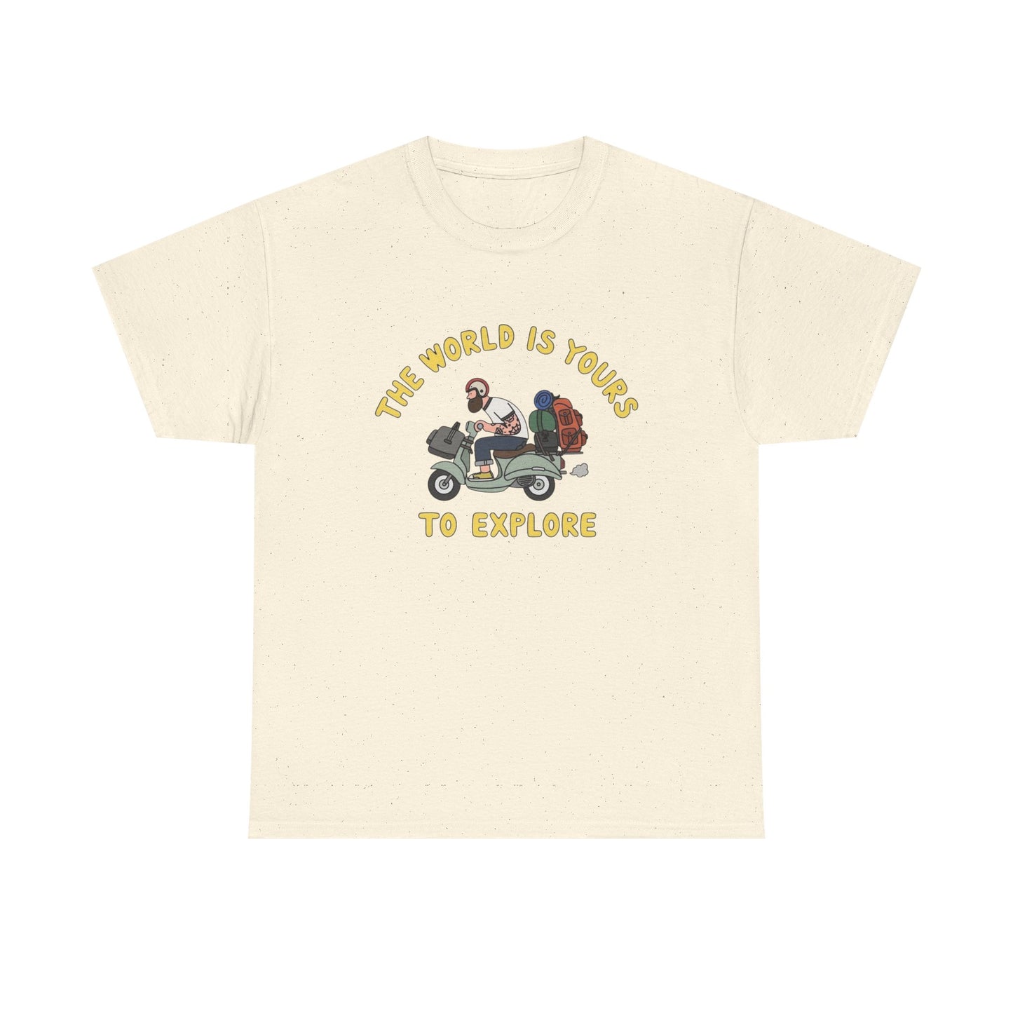 The World Is Yours To Explore T Shirt Graphic Unisex Heavy Cotton Tee NEW GIFT