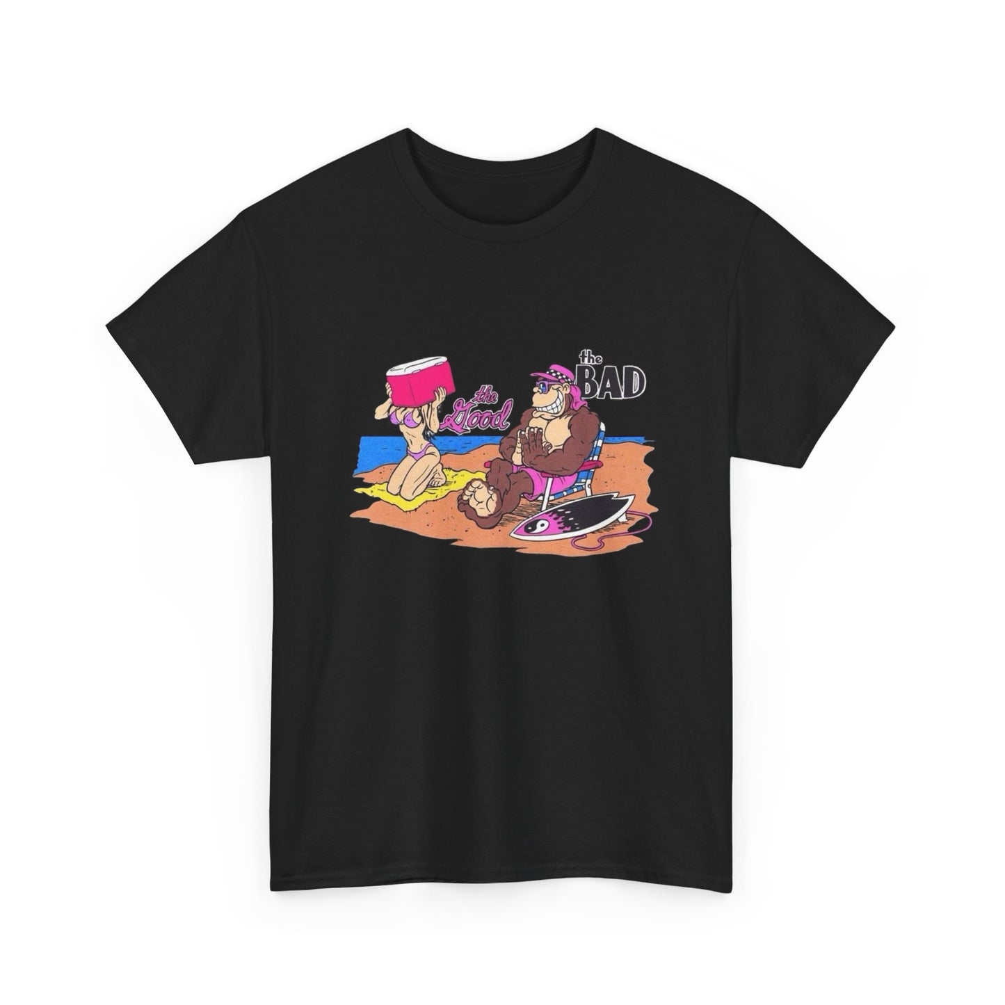 The Bad The Good Beach Graphic T Shirt NEW Unisex Heavy Cotton Tee