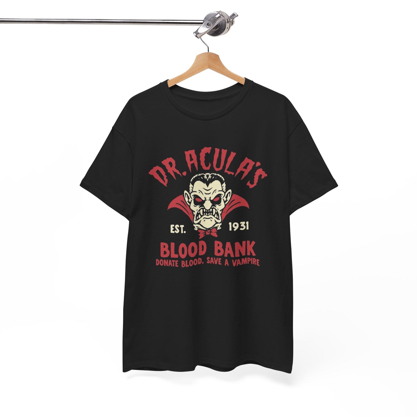 Draculas Blood Bank Graphic T Shirt NEW ADULT Unisex Heavy Cotton Tee