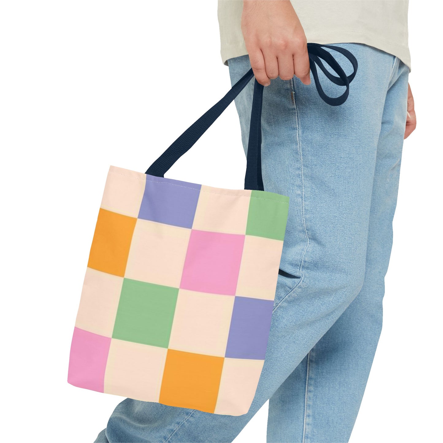 Pink Checkered All Over Print BRAND NEW Purse - Pocketbook - Travel Tote Bag
