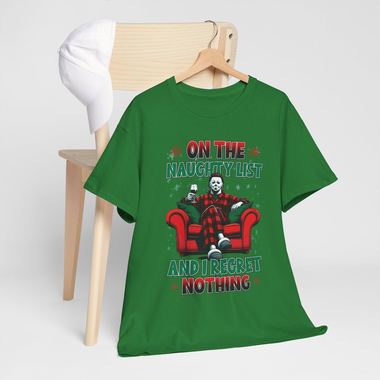 On The Naughty List Funny Christmas Graphic T Shirt NEW ADULT Tee
