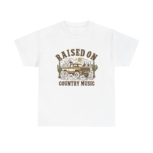 Raised On Country Music Graphic T Shirt ADULT NEW