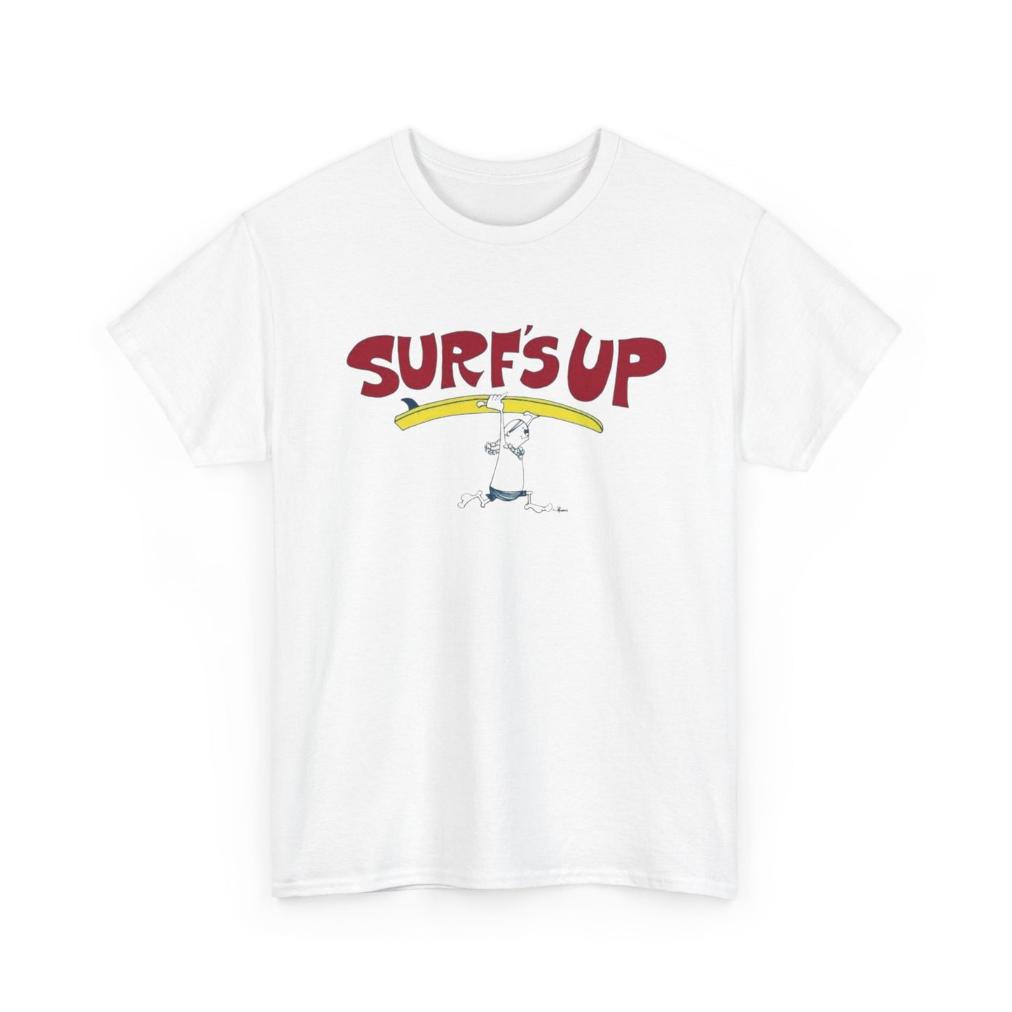 Surfs Up Vintage Graphic T Shirt Unisex Heavy Cotton Tee Gift