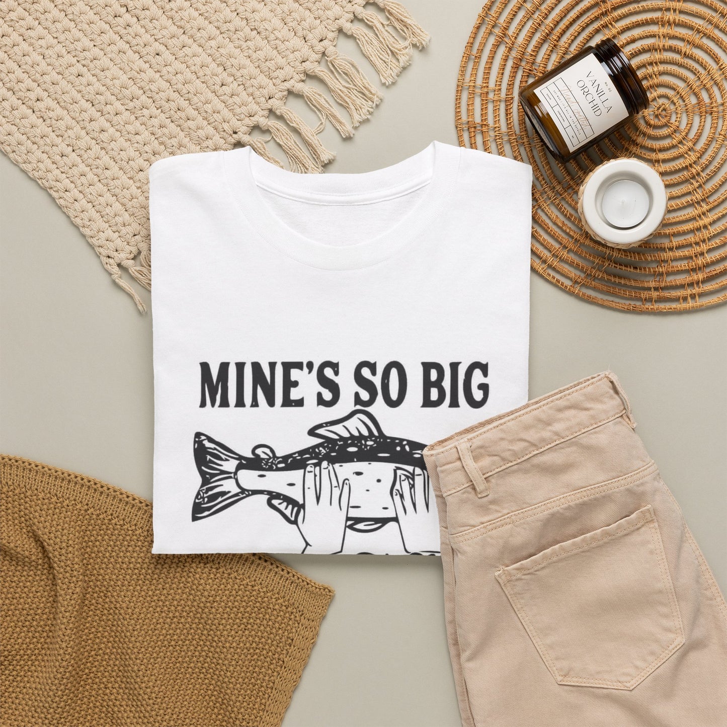 Funny Fishing Graphic T Shirt Big Jokes Humor Men's Heavy Cotton Tee