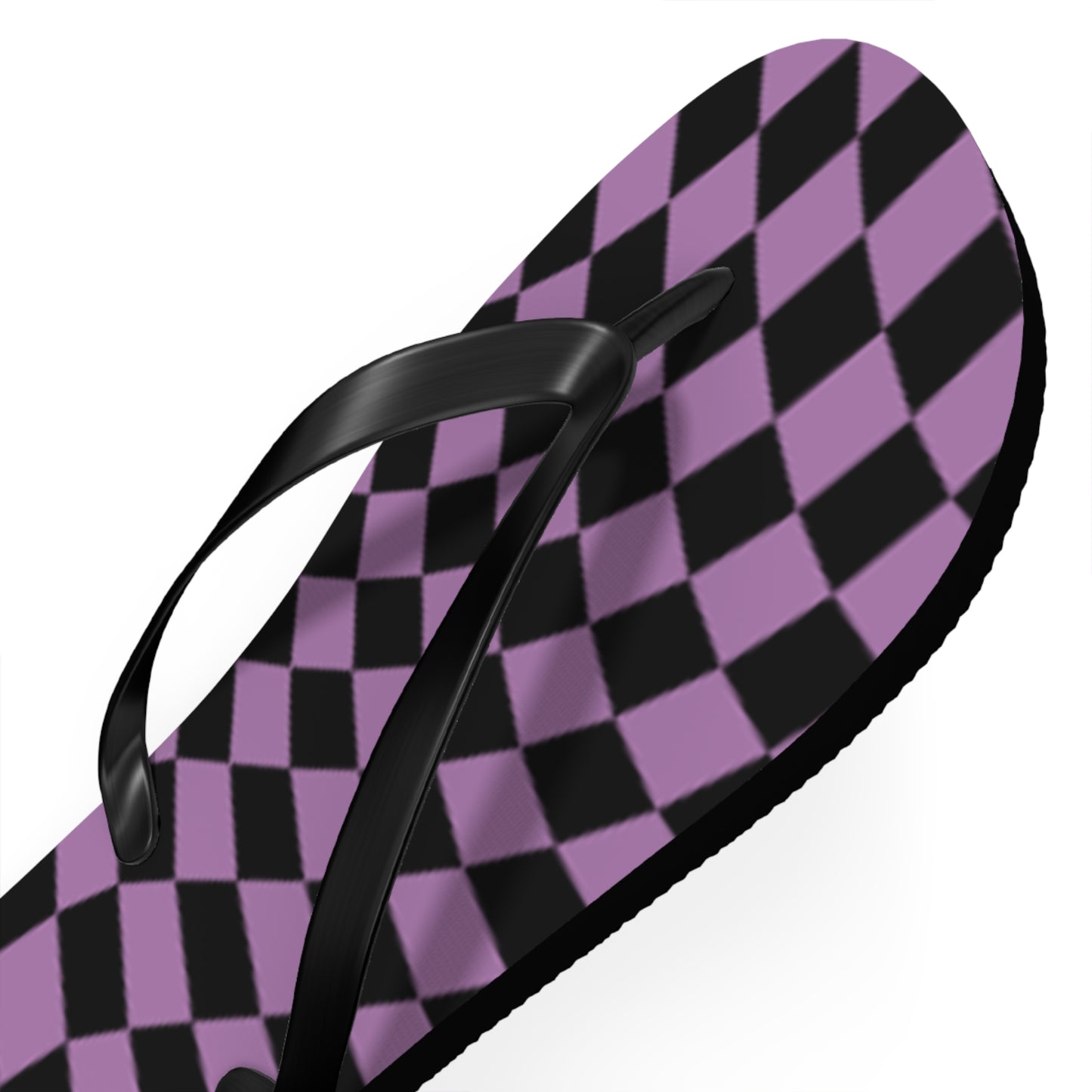Purple Checkered Sandals, Beach Shoes, Vacation Flip Flops, Pool Slides