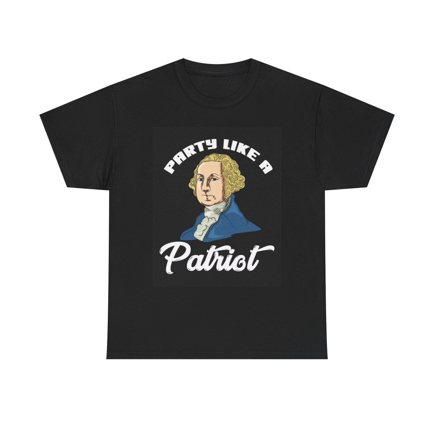 Party Like A Patriot T shirt George Washington Beer Pong Unisex Heavy Cotton Tee