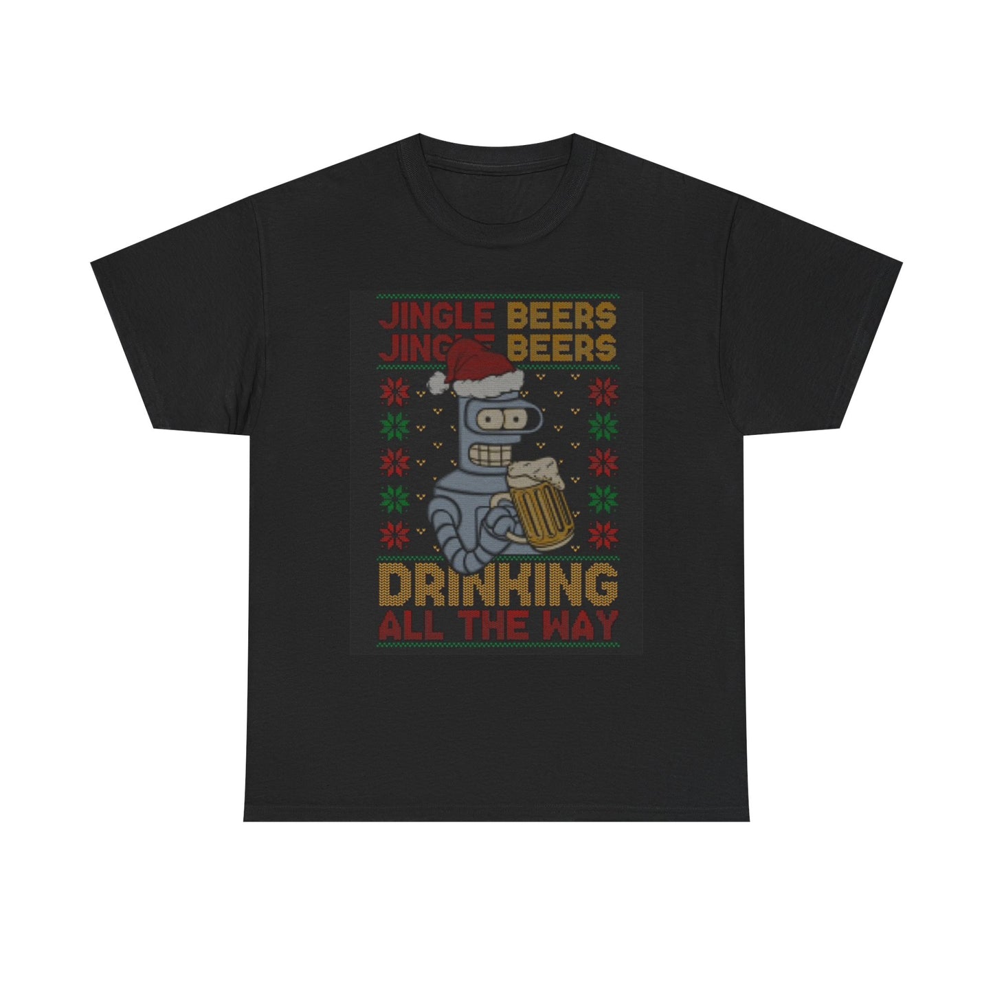Jingle Beers T Shirt Bender Graphic Futurama Unisex Heavy Cotton Tee
