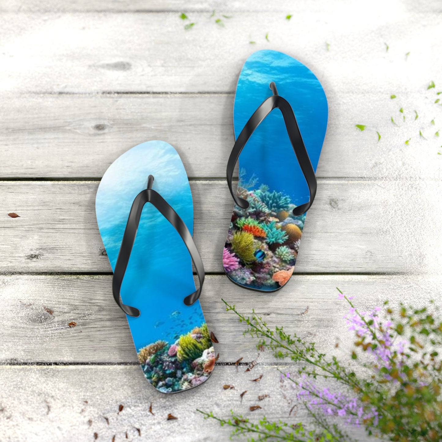 Ocean Underwater Summer Sandals, Beach Shoes, Vacation Flip Flops, Pool Slides