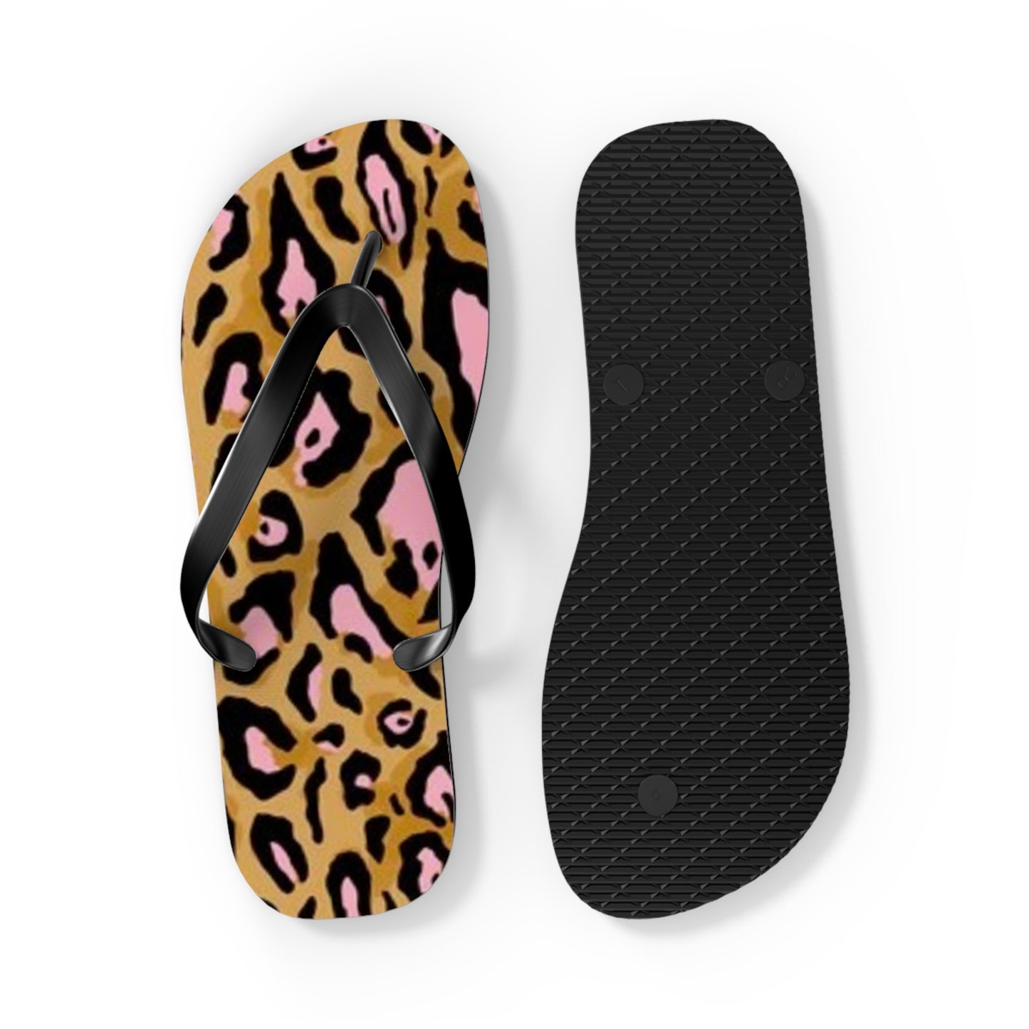 Animal Print Pink Beach Sandals, Slides for Summer, Flip Flops