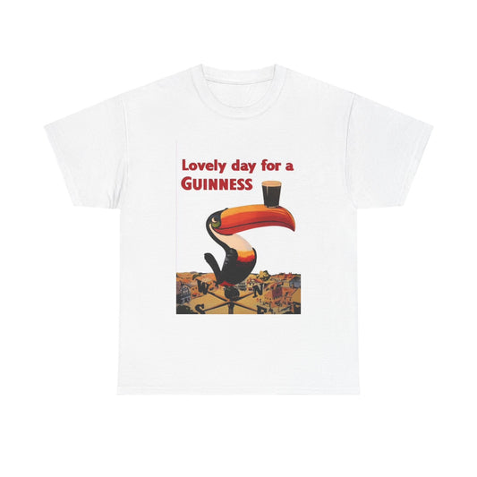 Lovely Day For A Guinness Graphic T Shirt Funny Beer Unisex Heavy Cotton Tee