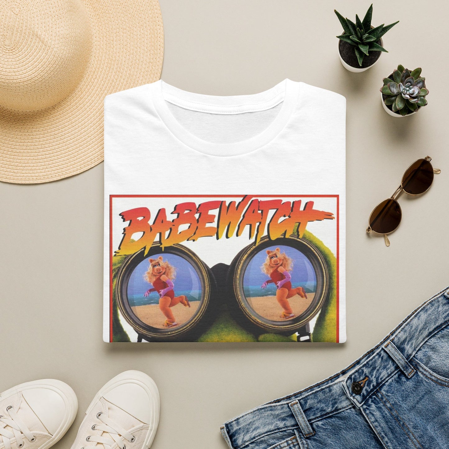 Babewatch vintage graphic T Shirt Cartoon Unisex Softstyle T-Shirt
