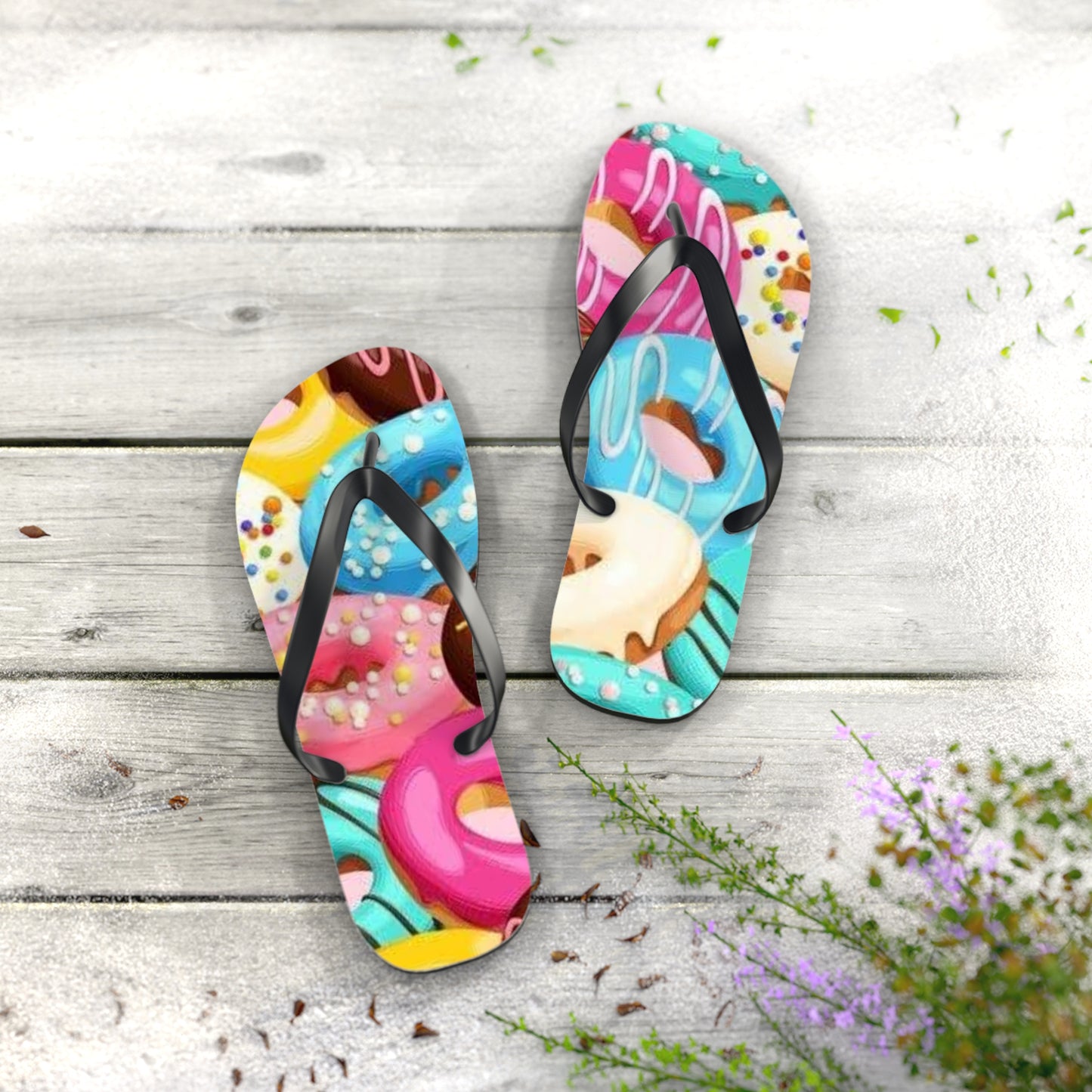 Donut Summer Sandals, Beach Shoes, Vacation Flip Flops, Pool Slides, Comfortable
