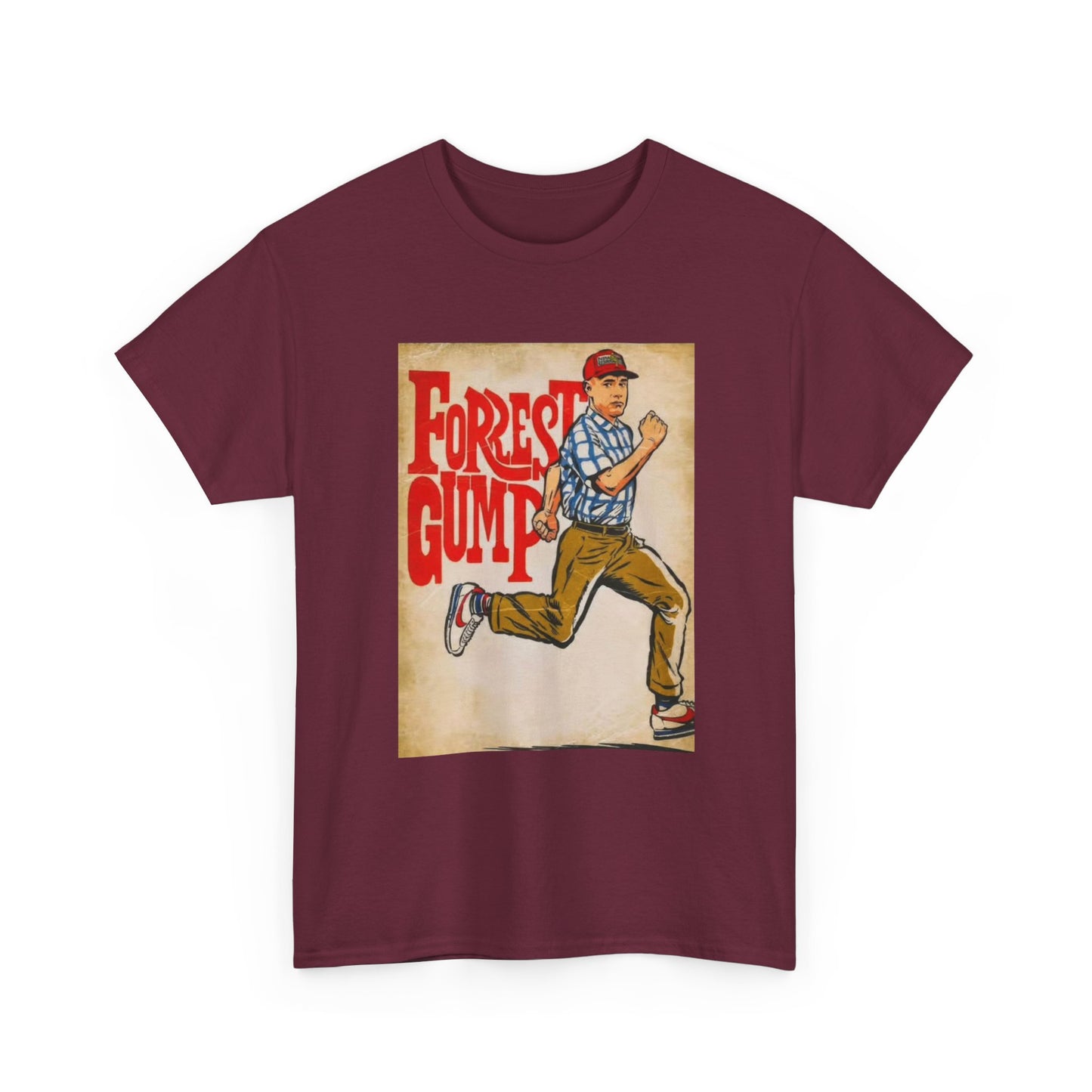 Forrest Gump Tshirt Vintage Retro Movie Poster Unisex Heavy Cotton Tee