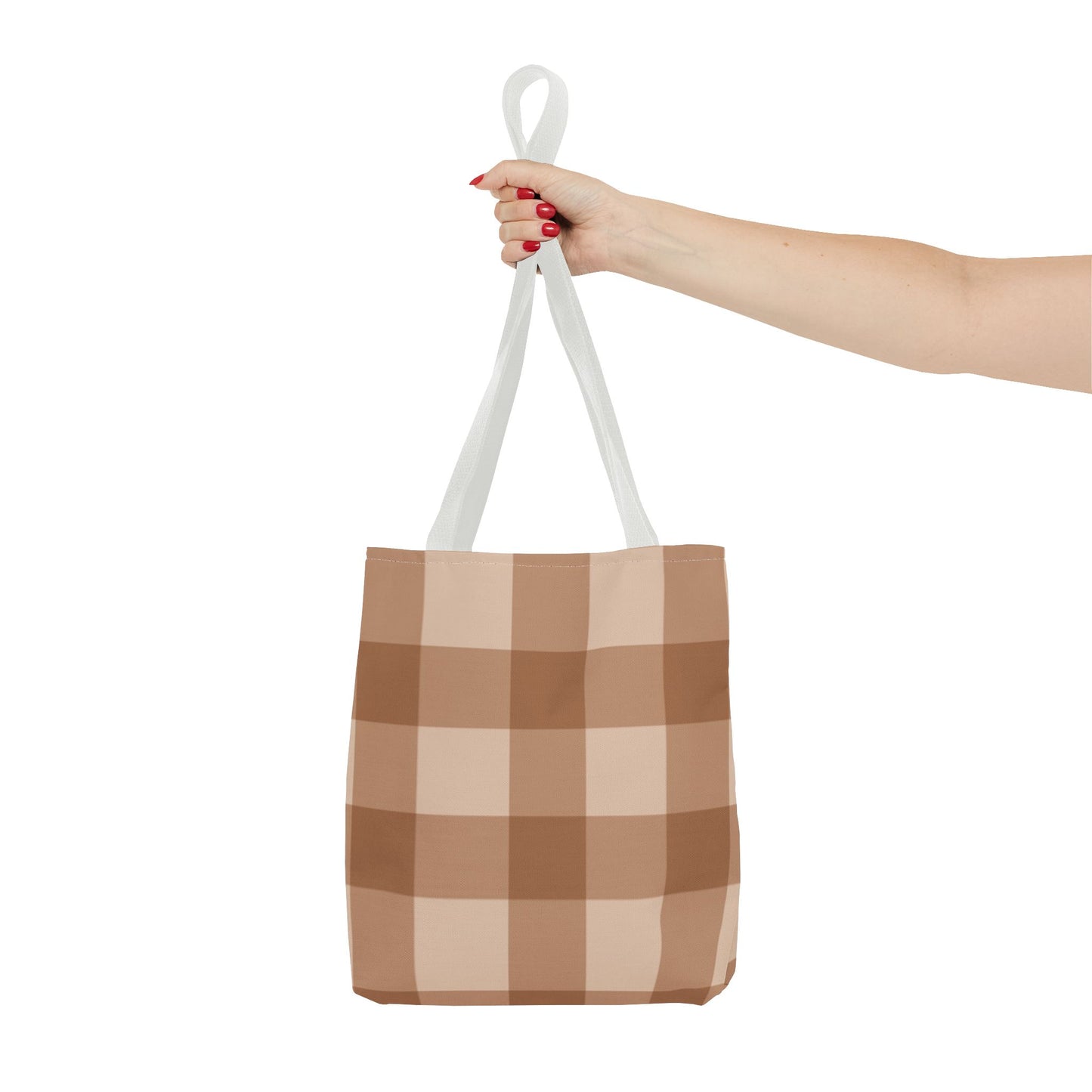Brown Checkered All Over Print BRAND NEW Purse - Pocketbook - Travel Tote Bag