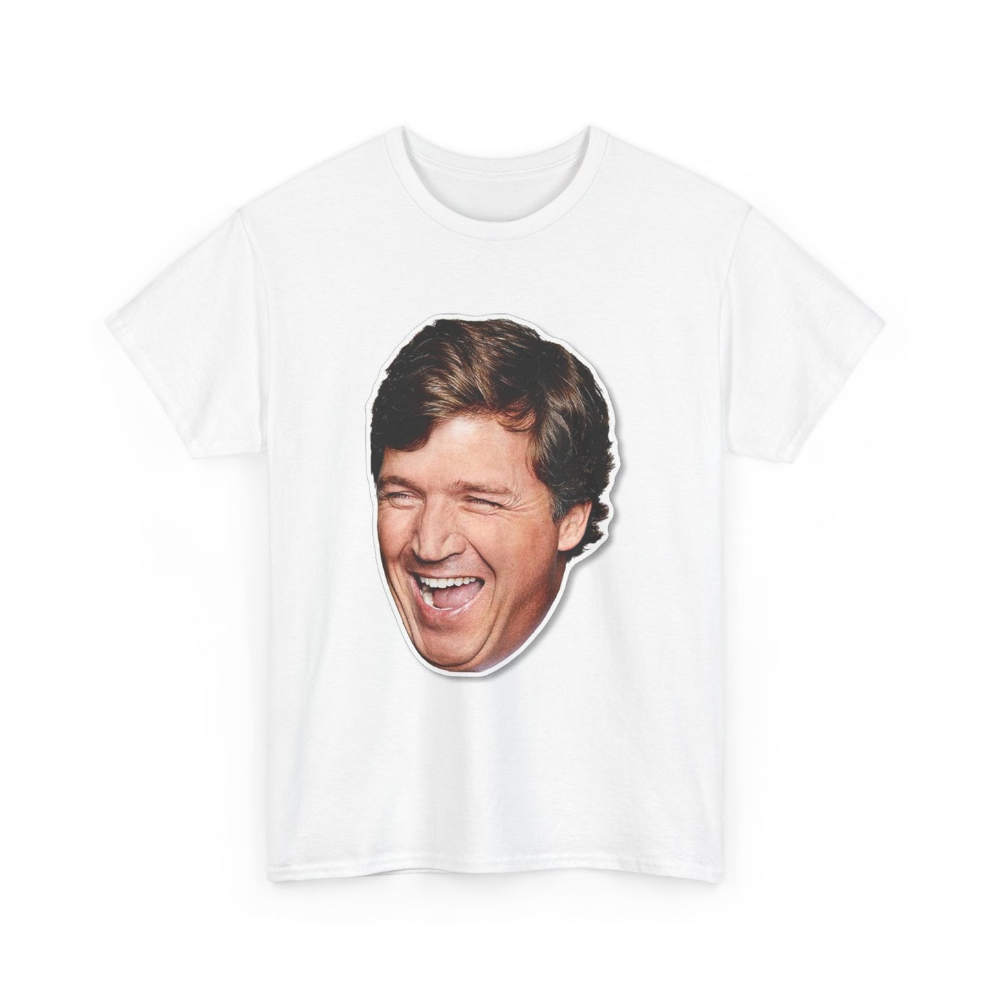 Tucker Carlson Tshirt Big Head Funny Trump gillis Nelk Heavy Cotton Tee