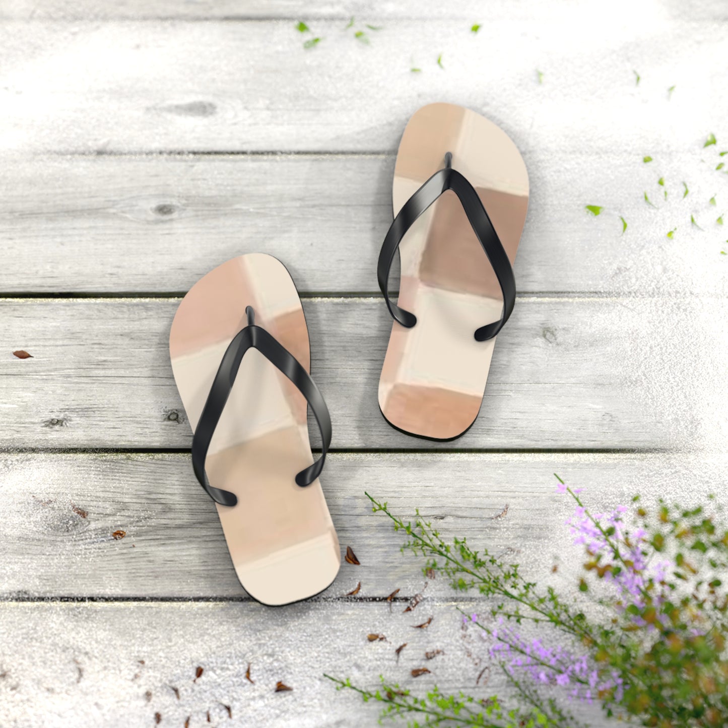 Tan Checkered Sandals, Beach Shoes, Vacation Flip Flops, Pool Slides