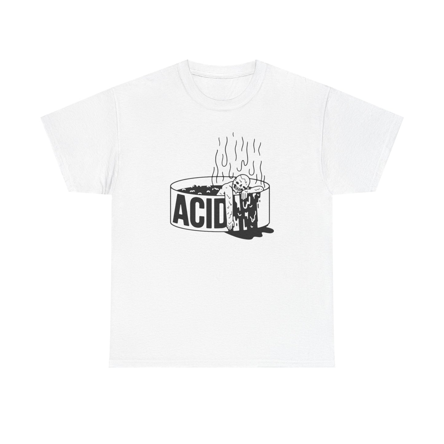 Acid Bath Funny Trippy Vibes Graphic T-Shirt Unisex Heavy Cotton Tee